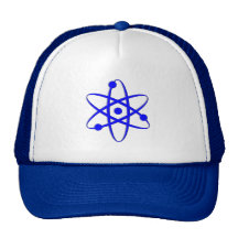atom blue trucker hats