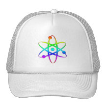 atom rainbow mesh hats