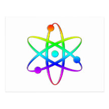 atom rainbow post card