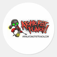 ATOMIC FIST PUNCH ROUND STICKER