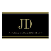 Attorney Black/Gold Stripes Business Cards