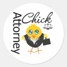 Attorney Chick v3 Round Stickers