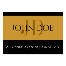 Attorney D Stripe W/W Oversized Gold Card Business Card Templates