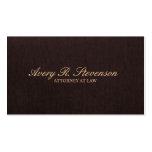 Attorney Dark Brown Linen Look Business Card