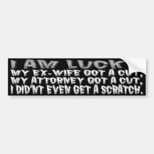 Attorney Ex Wife Bumpersticker. Bumper Sticker