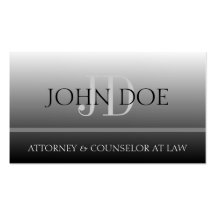 Attorney Lawyer Law Firm Office Monogram BW Fade Business Card