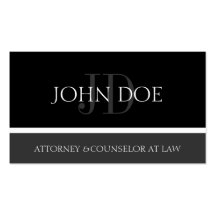 Attorney Lawyer Monogram Black/Dark Grey Business Card