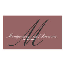Attorney Monogram Customisable Business Card