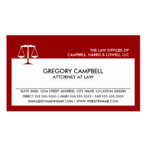 Attorney Red Business Cards