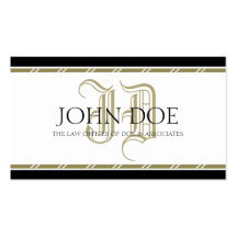 Attorney Roman Gold Monogram Business Cards