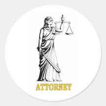 ATTORNEY ROUND STICKER