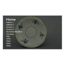 Attractive saucer plate with flower design business card template