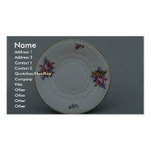 Attractive saucer plate with flowers design business cards