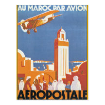 Au Maroc Par Avion Postcard
