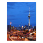 Auckland City, New Zealand At Dusk Post Card