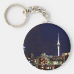 Auckland City, New Zealand at Night Key Chain