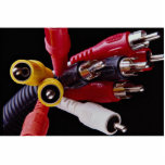 Audio cables in different colours acrylic cut outs