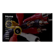 Audio cables in different colours business card template