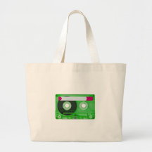 audio compact cassette tote bags