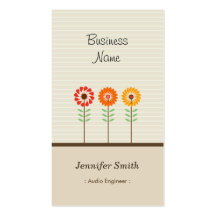 Audio Engineer - Cute Floral Theme Business Card Templates