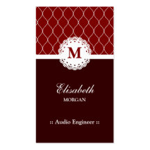 Audio Engineer - Elegant Brown Lace Pattern Business Card Template