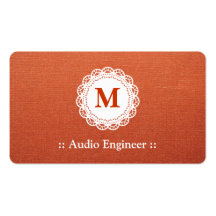Audio Engineer - Elegant Lace Monogram Business Cards