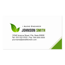 Audio Engineer - Elegant Modern Green Business Cards