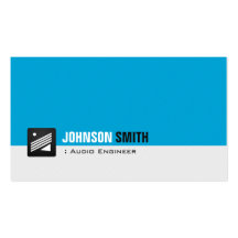 Audio Engineer - Personal Aqua Blue Business Card Templates