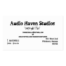 Audio Haven Studios, T. Maiseroulle, Owner / Op... Business Card Templates