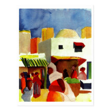 August_Macke - Algier Market 1914 Canvas Postcards