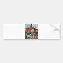 August Macke - Bonn Houses and Chimney 1911 Oil Bumper Sticker