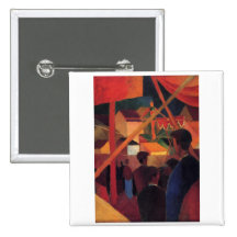 August Macke - Seiltänzer 1914 Oil Canvas Circus Pinback Buttons