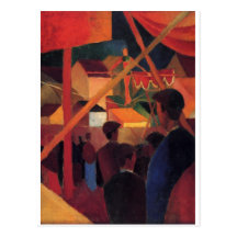 August Macke - Seiltänzer 1914 Oil Canvas Circus Post Card
