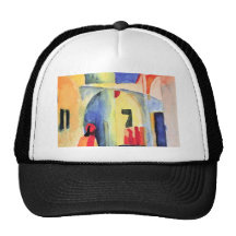 August Macke - View into a Lane Mesh Hats
