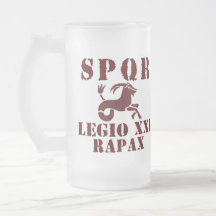 Augustus 21st Capricorn Roman Legion Frosted Glass Mug