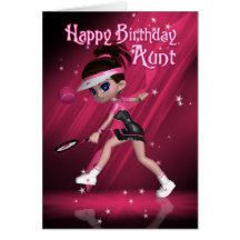 Aunt Birthday Card - Tennis