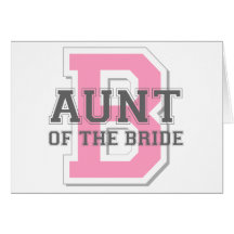 Aunt of the Bride Cheer Cards