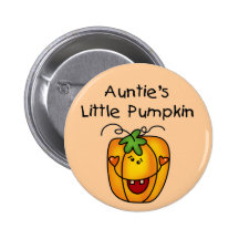 Auntie's Little Pumpkin Tshirts and Gifts Button
