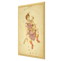 Auriga Charioteer Vintage Astronomical Star Chart Stretched Canvas Print
