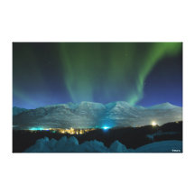 Aurora above the mountains canvas gallery wrap canvas