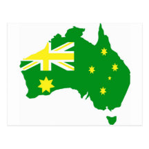 Aussie Flag Map Postcards