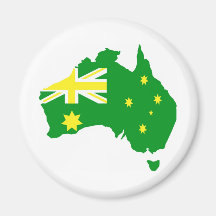 Aussie Flag Map Refrigerator Magnets