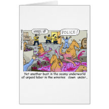 Aussie Kangaroo Wineries Funny Gifts & Tees Greeting Card