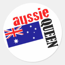 Aussie Queen & Flag Sticker
