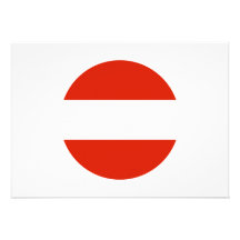 Austra Round Flag Custom Announcements
