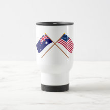 Australia and United States Crossed Flags Mug