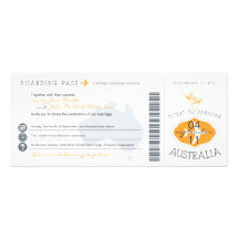 Australia Boarding Pass Wedding Invitation