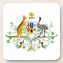 Australia Coat Of Arms Beverage Coasters