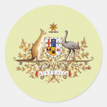 Australia Coat of Arms detail Round Sticker