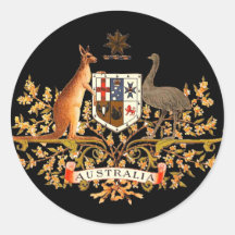australia coat of arms round stickers